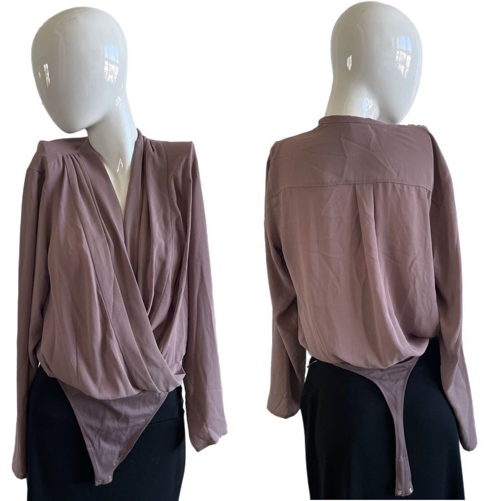 Babaton by Aritzia Ambrose Bodysuit Shadow Mauve